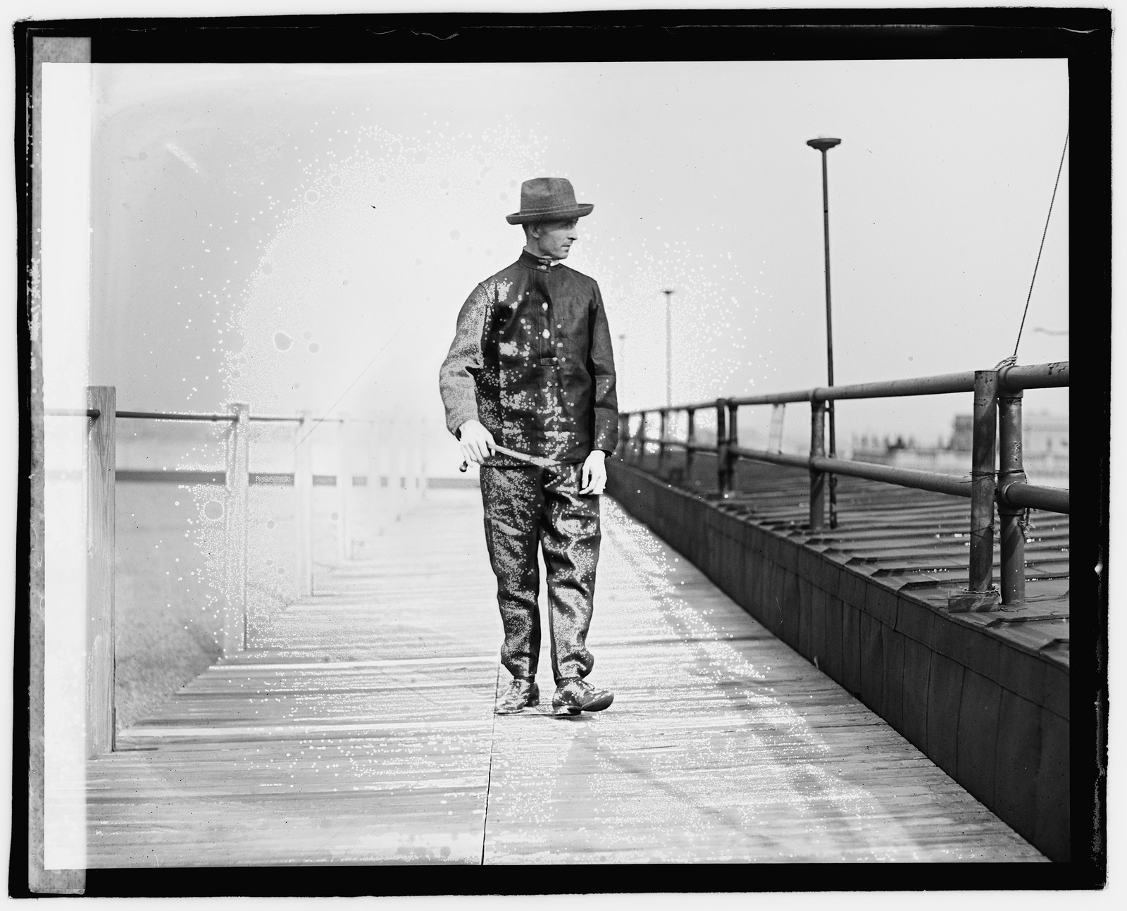 Ertle[?] in paper suit, [1920] — historic photograph