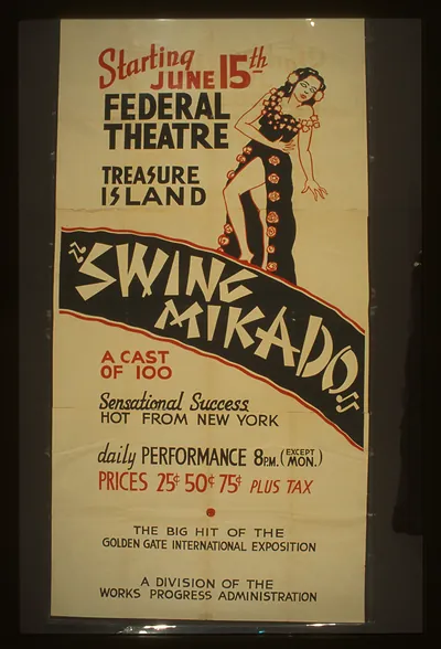 Federal Theatre [on] Treasure Island Swing mikado A cast of 100 (S) Sensational success
