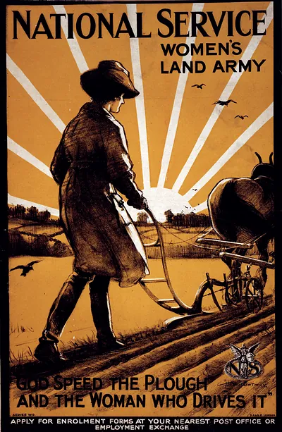 National Service Women's Land Army. God speed the plough and the woman who drives it" / H.G. Gawthorn ; D.A. & S. Ld. London."