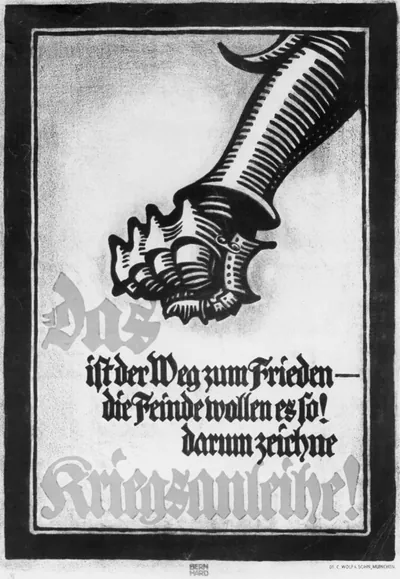 Das ist der Weg zum Frieden -- die Feinde wollen es so! Darum zeiche Kriegsanleihe! / Bernhard.