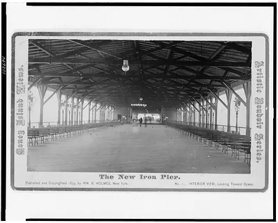 The New Iron Pier. Interior view, looking toward ocean