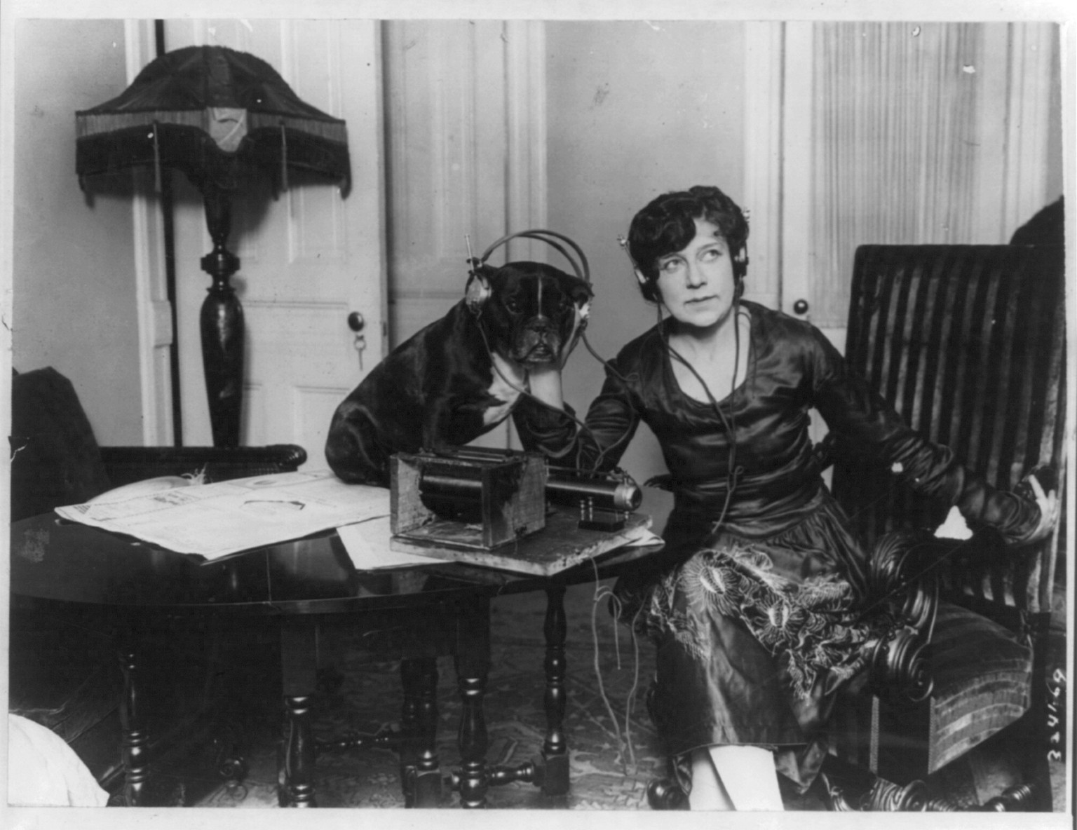 Bernhardt of Russia" now in New York - a radio fan", c1922. — historic print