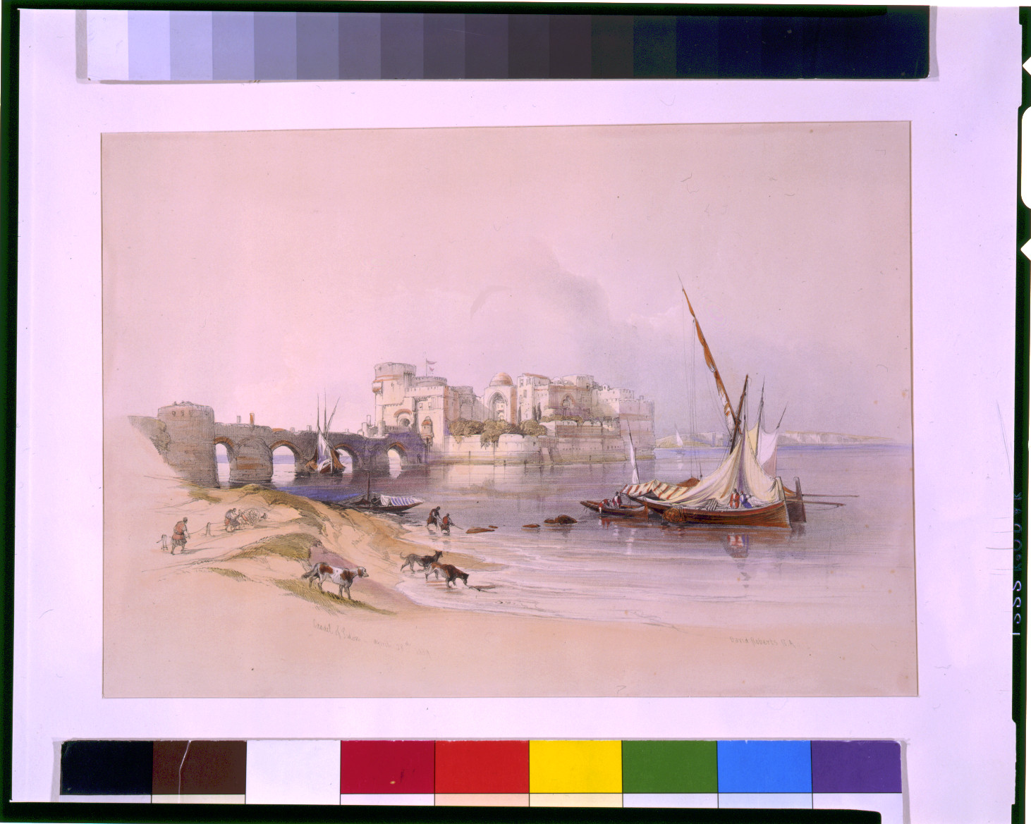 Citadel of Sidon April 28th 1839 / David Roberts, R.A., [published 1843] — antique lithograph