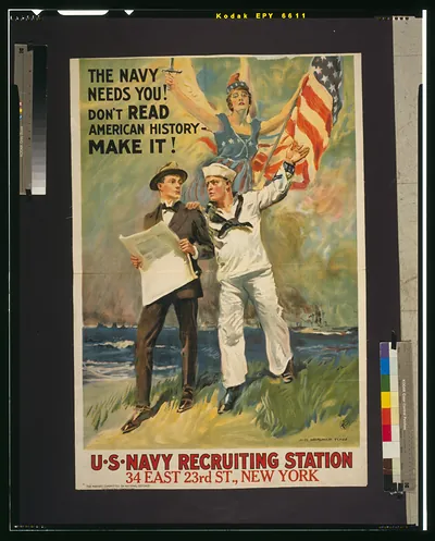 The Navy needs you! Dont read American history - make it! / James Montgomery Flagg The H.C. Miner Litho. Co. N.Y.