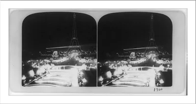 The Paris Exposition at night showing illuminations