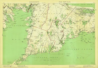 Atlas Plate No. 12: Map of Upper Cape Cod, Massachusetts