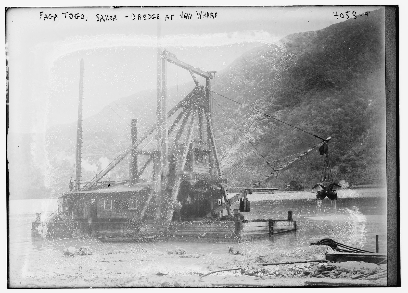 Faga Togo, Samoa -- Dredge at new wharf, n/a — historic photograph
