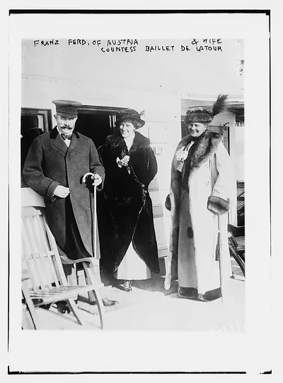 Franz Ferdinand of Austria and wife; Countess Baillet de Latour