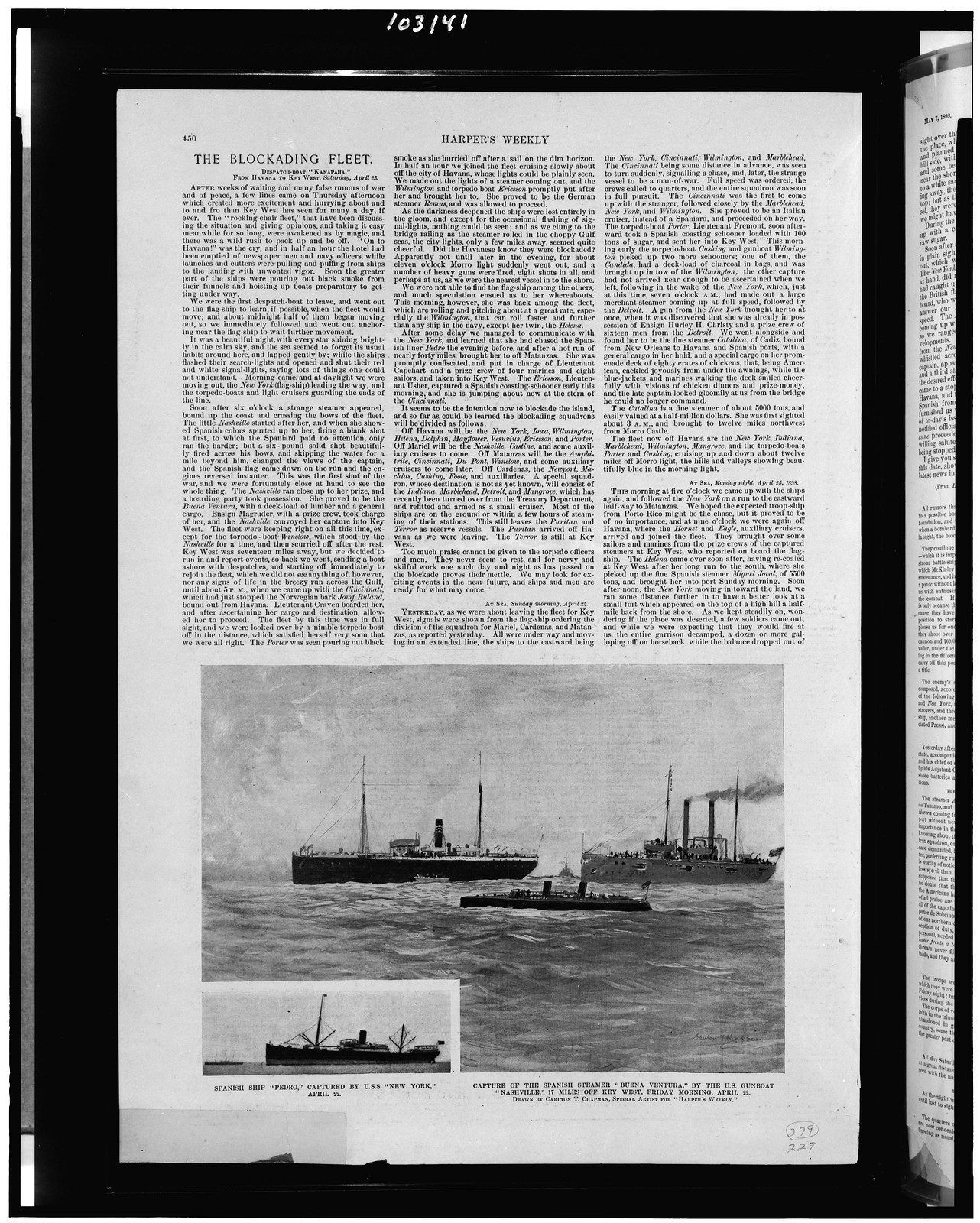 Antique Maritime - New York City - Spanish ship Pedro — historic image