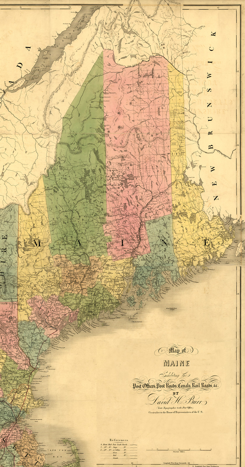 Maine 1839, Maine — antique map