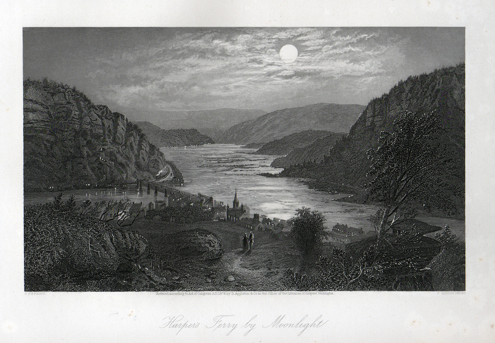 Harpers Ferry by Moonlight — historic image