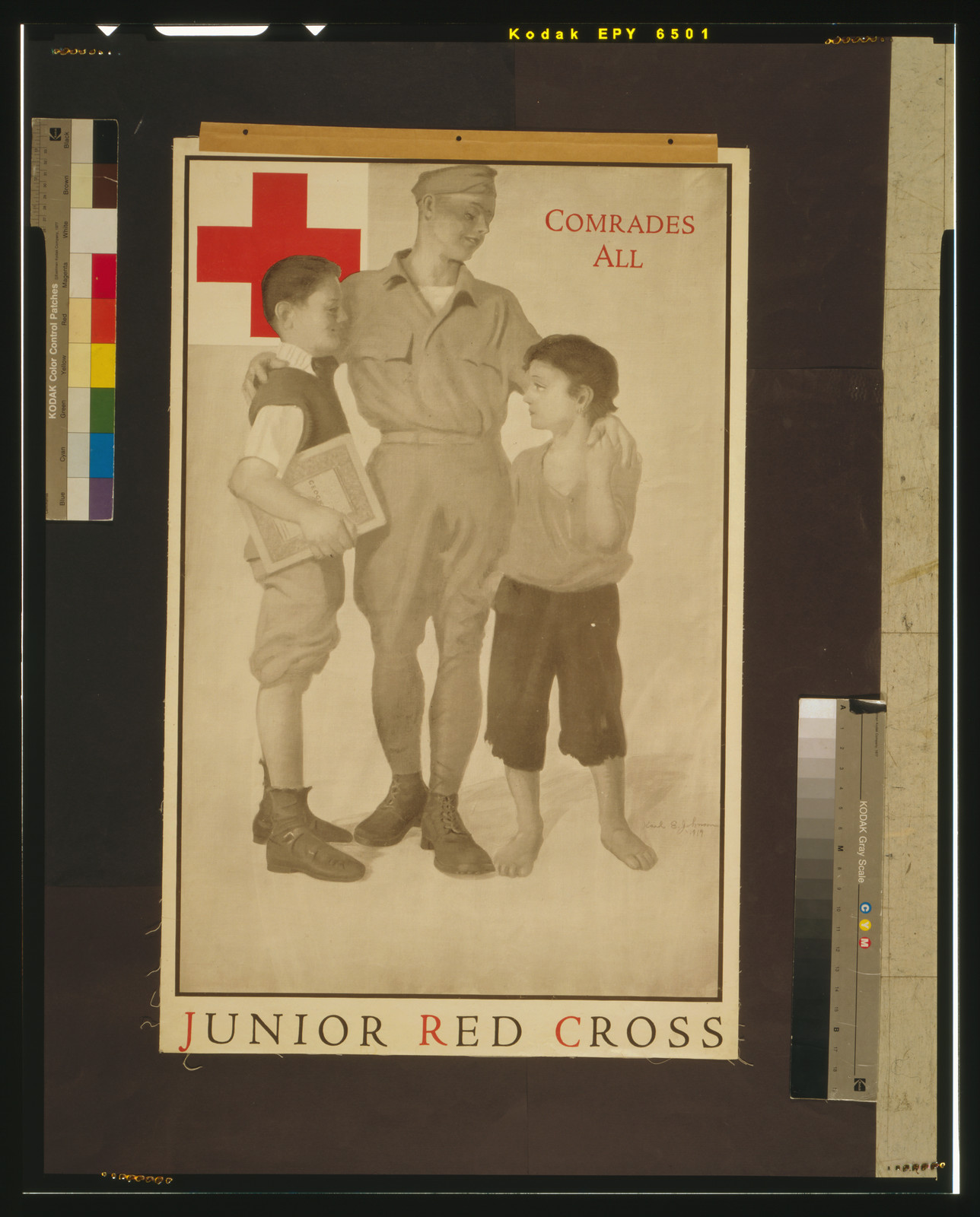 Junior Red Cross Comrades all / Karl E. Johnson., 1919 — vintage poster