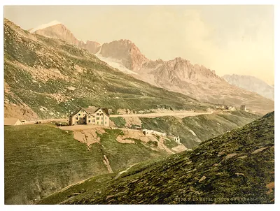 Furka Pass the hotel Bernese Oberland Switzerland