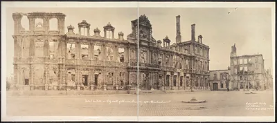 Hotel de Ville, City Hall of Reims, after bombardment