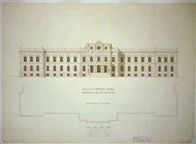 [Library of Congress, Washington, D.C. Sketch of principal front]