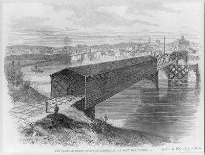[Tenn. - Nashville - the railroad bridge over the Cumberland..."]"
