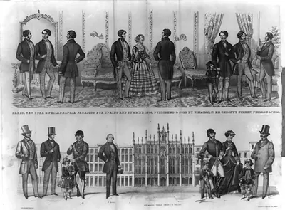 Paris, New York & Philadelphia fashions for spring and summer 1854, published & sold by F. Mahan, no. 211 Chestnut Stret, Philadelphia.