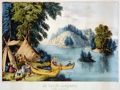 On the St. Lawrence: Indian encampment