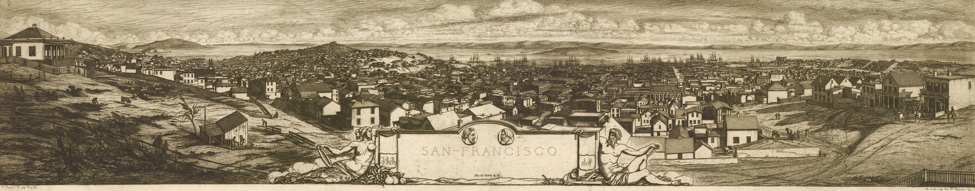 CA San Francisco 1855 ab MAP, 1855 — antique map