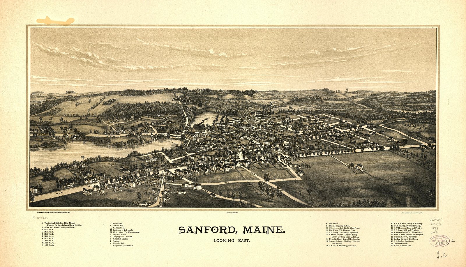 Sanford, Maine, 1889, 1889 — antique map