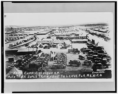 Army camp Columbus, N.M., auto truck supply train about to leave for Mexico / Shulman.