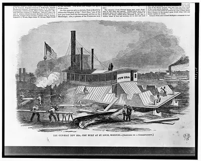 The Gun-boat New Era, just built at St. Louis, Missouri / sketched by a correspondent.
