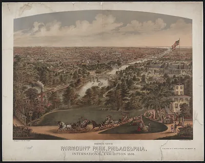 Birds-eye View of Fairmount Park, Philadelphia, International Exhibition 1876