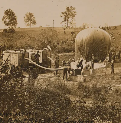 Professor Lowe's military balloon near Gaines Mill, Virginia