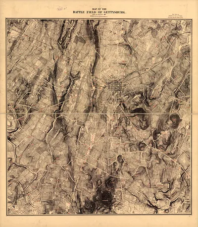 Map of the Battle Field of Gettysburg