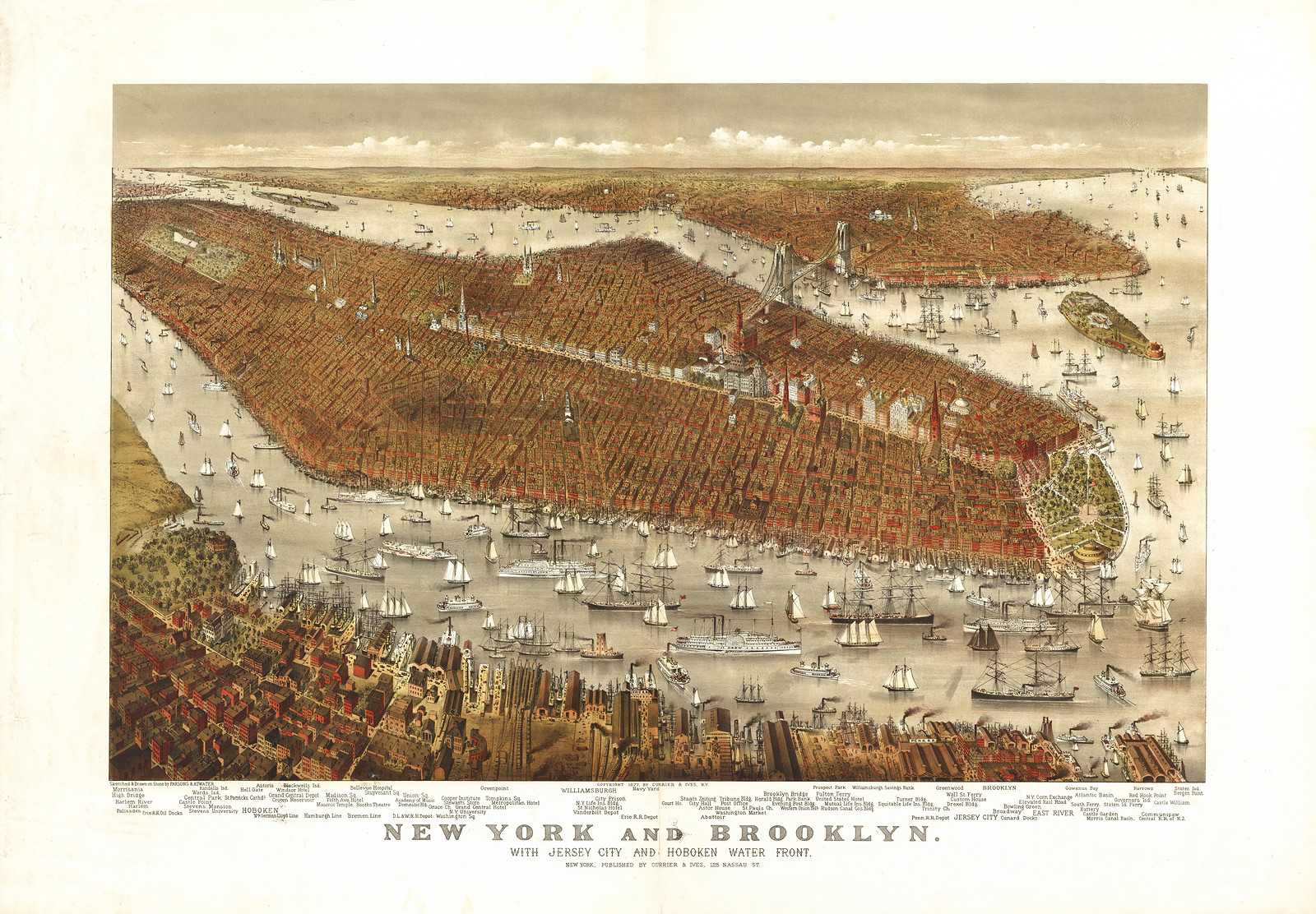 New York, New York, 1877, 1877 — antique map