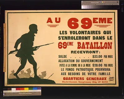 Au 69eme. Les volontaires qui senroleront dans le 69eme Bataillon recevront ...