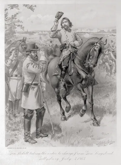 Gen. Pickett taking the order to charge from Gen. Longstreet, Gettsburg, July 3, 1863