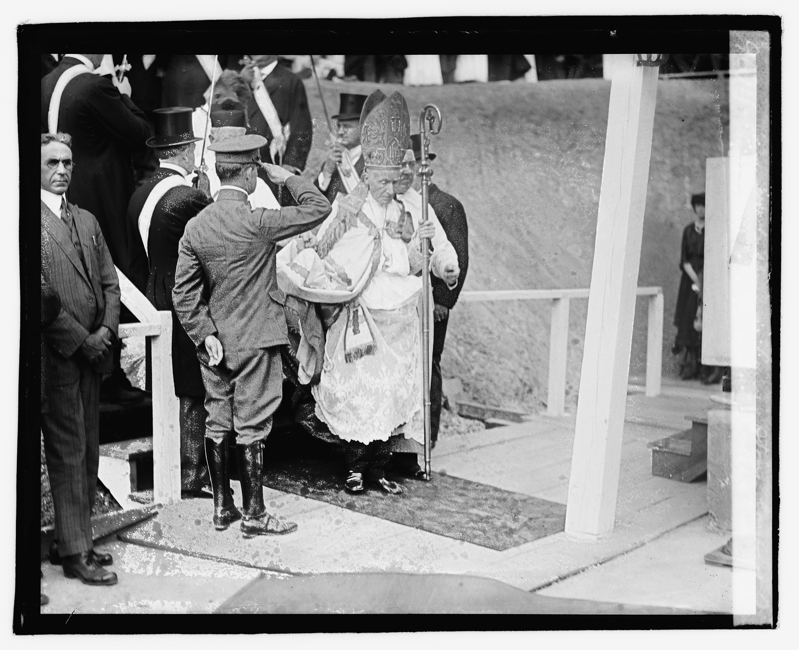 Cardinal Gibbons at cornerstone laying of nat. shrine of the Immaculate Conception, [1920] — historic photograph
