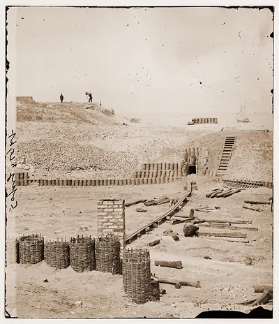 Charleston South Carolina. Photographer Samuel Cooley on parapet of Fort Sumter pho