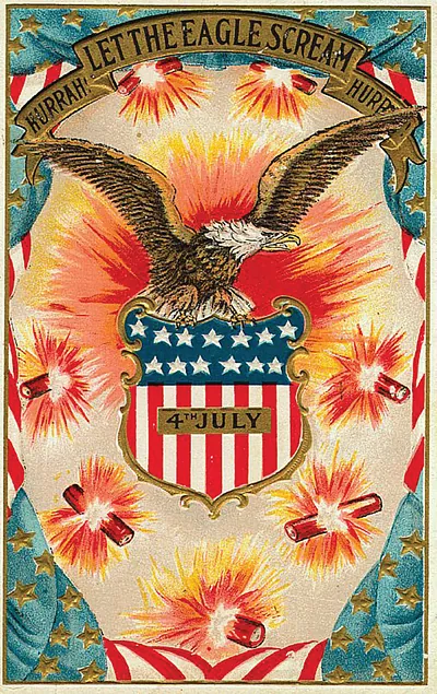 Let The Eagle Scream - 4th July Eagle And Shield Card
