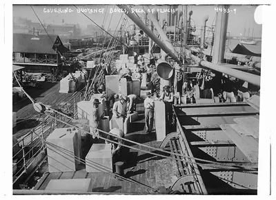 Covering buoyancy boxes, deck of LUCIA
