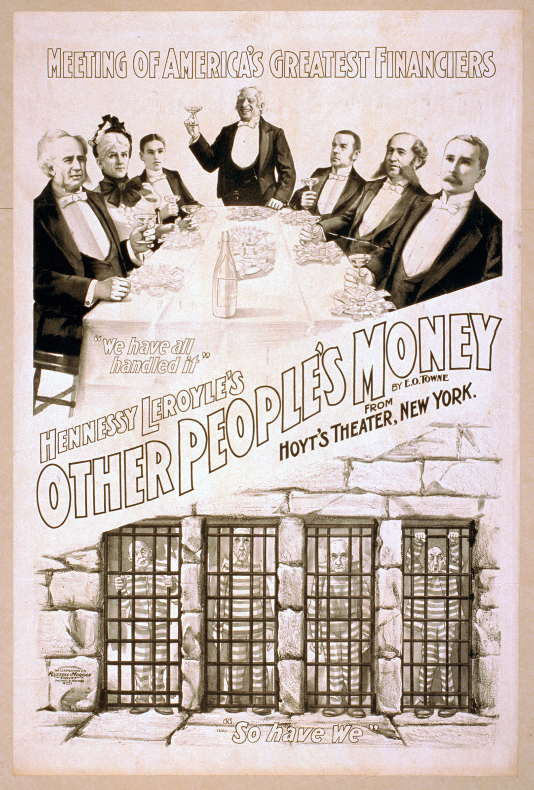 Hennessy Leroyles Other peoples money from Hoyts Theater New York : by E.O. Towne., 1900 — vintage poster