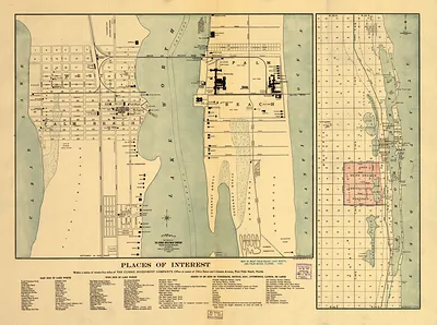 Places of Interest: Map of West Palm Beach, Lake Worth, and Palm Beach, Florida