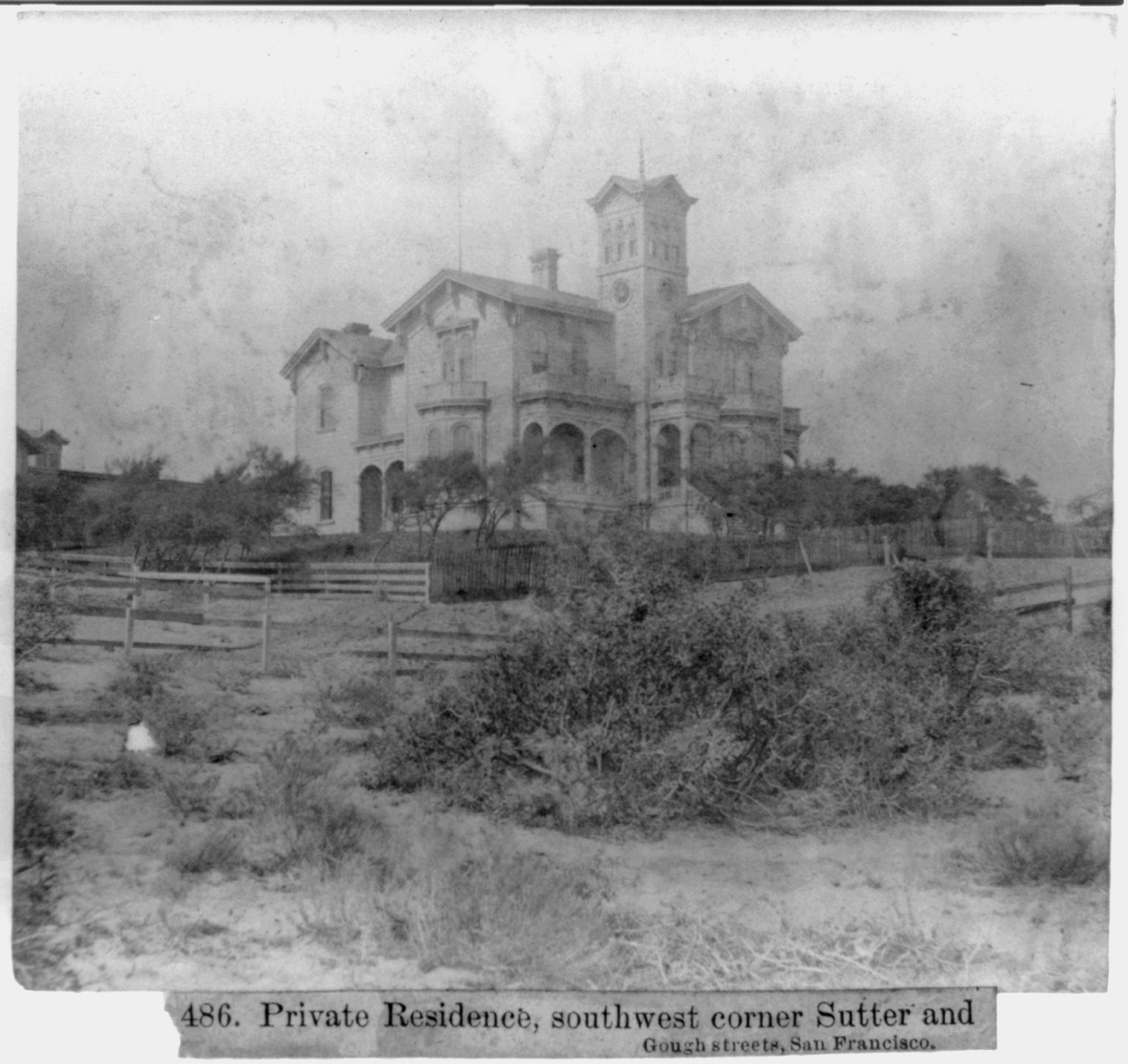 Private Residence, southwest corner Sutter and Gough Streets, San Francisco, [published 1866] — historic photograph