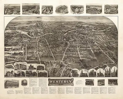 Aero View of Westerly, Rhode Island, 1911