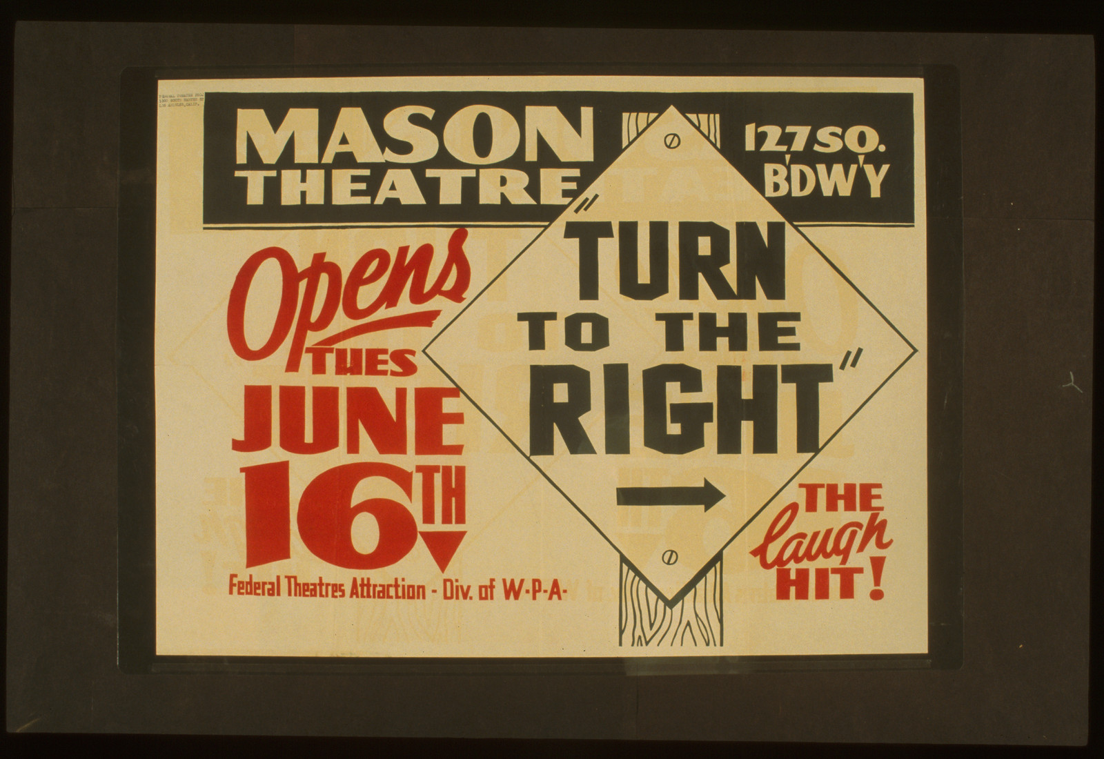 Turn to the right The laugh hit!, 1936 — vintage poster