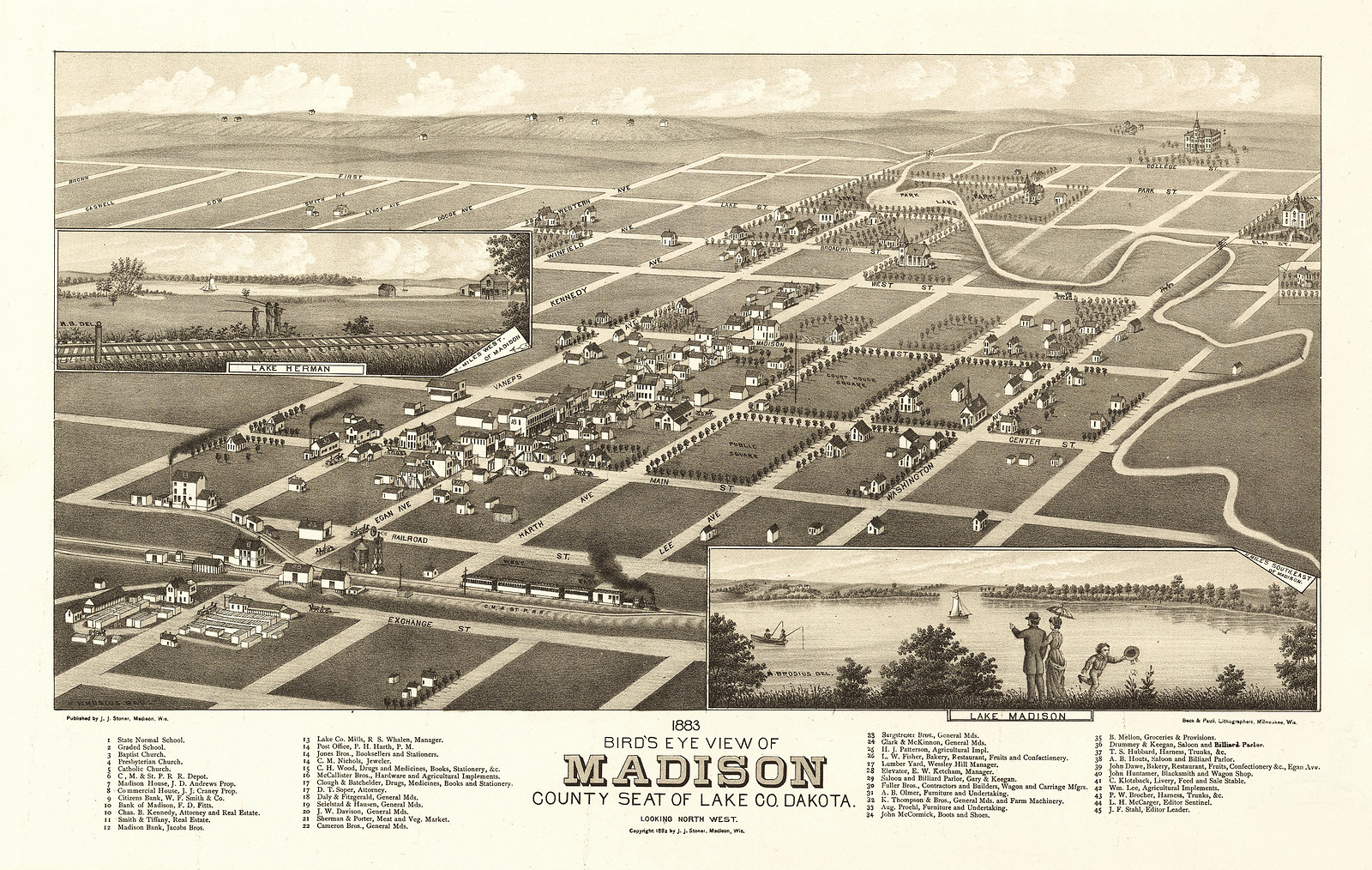 DAK Madison 1883 MAP, 1883 — antique map