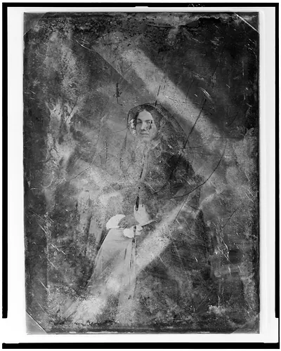 Unidentified woman seated in a daguerreotype portrait