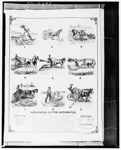 Harvester Cutting Apparatus, nine illustrated plate page