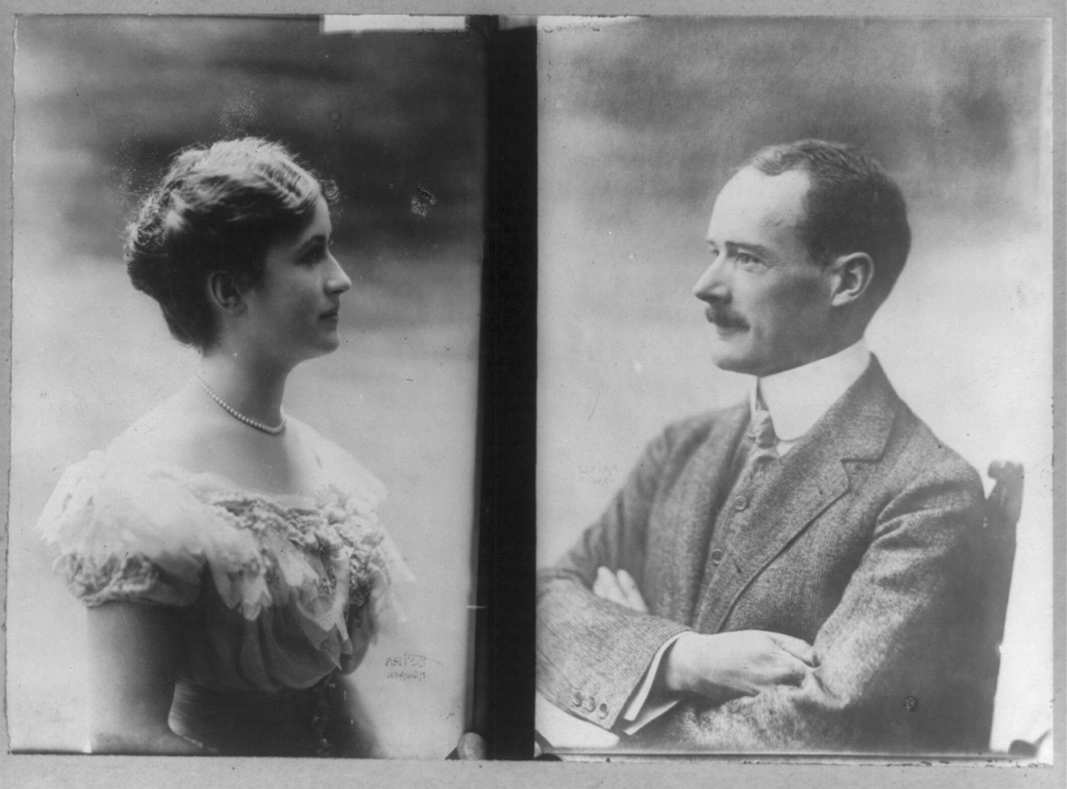 [Half lgth., portraits of Bertha Krupp and her husband], c1915. — historic photograph