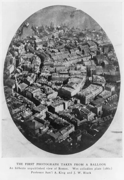 [Aerial view of Boston; first photograph taken from a balloon; 1861]