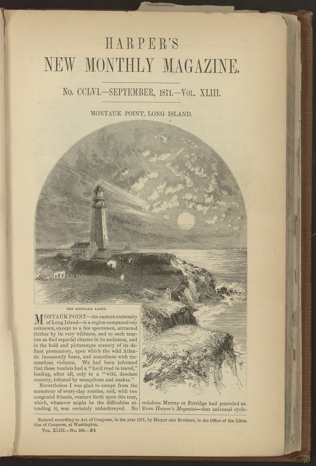 The Montauk light, 1871 — historic image