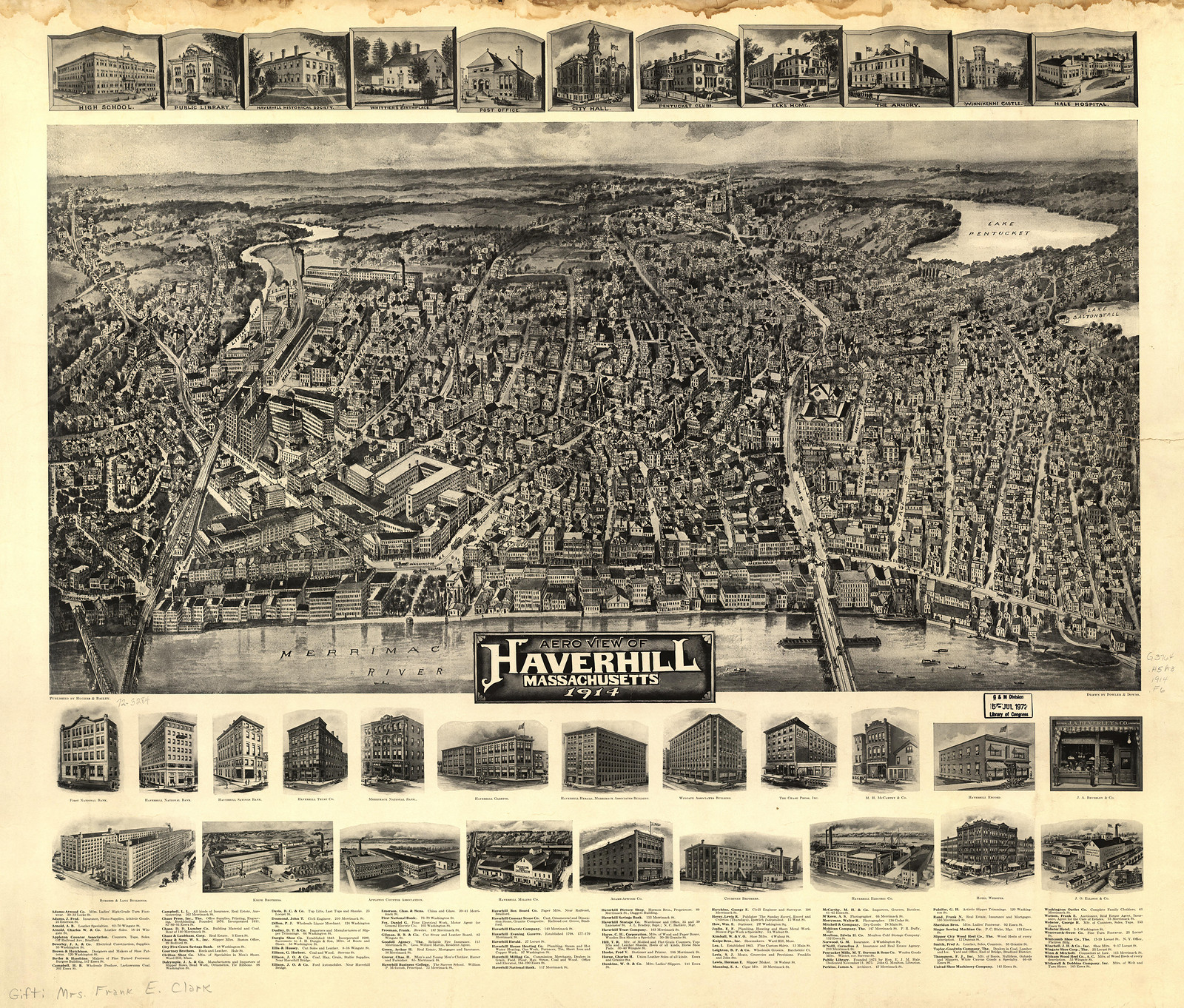 Haverhill, Massachusetts, 1914, 1914 — antique map