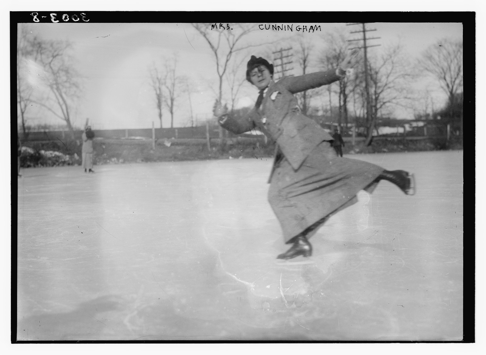 Mrs. Cunningham - ice skating, n/a — historic photograph