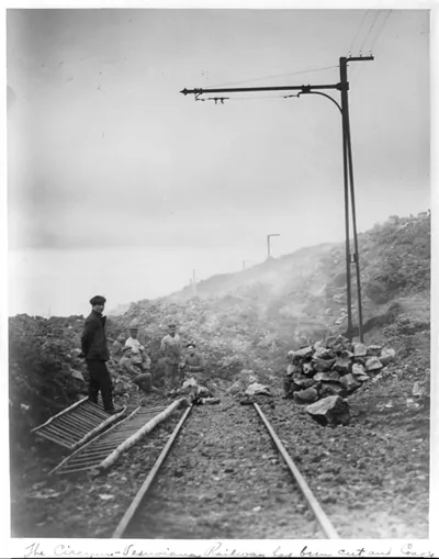 The Circum-Vesuviana Railway has been cut, and Cook's line partly destroyed, while the Funicular no longer exists